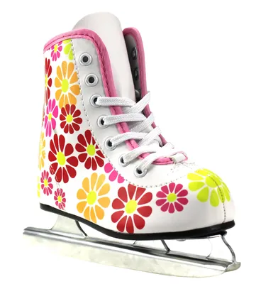 American Athletic Shoe Girls Flower Power Double Runner Ice Skate