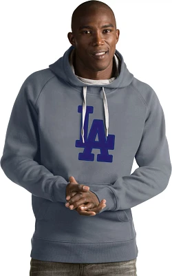 Antigua Men's Los Angeles Dodgers Grey Victory Pullover