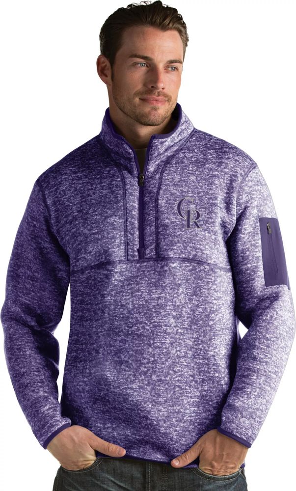 Antigua Apparel / Men's Tall Colorado Rockies Generation Black Half-Zip  Pullover