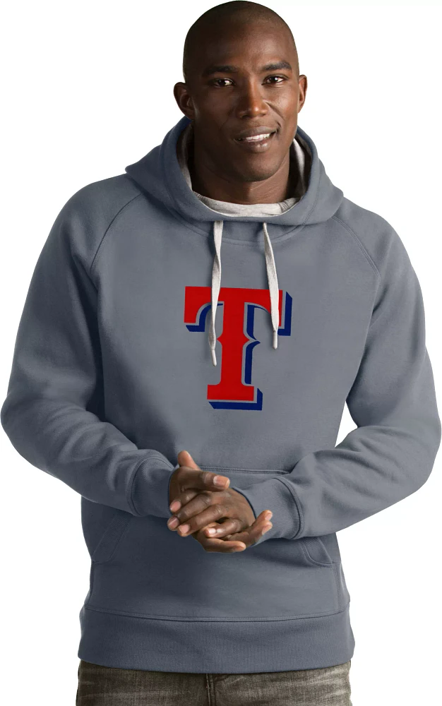 Antigua Men's Texas Rangers Grey Victory Pullover