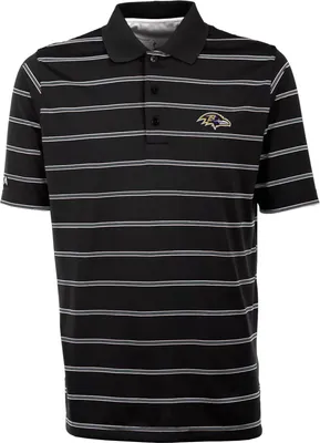 Antigua Men's Baltimore Ravens Black Deluxe Polo