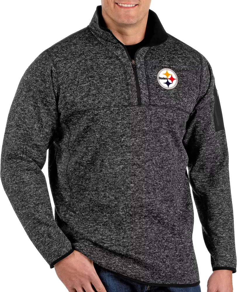 Antigua Men's Pittsburgh Steelers Fortune Black Pullover Jacket