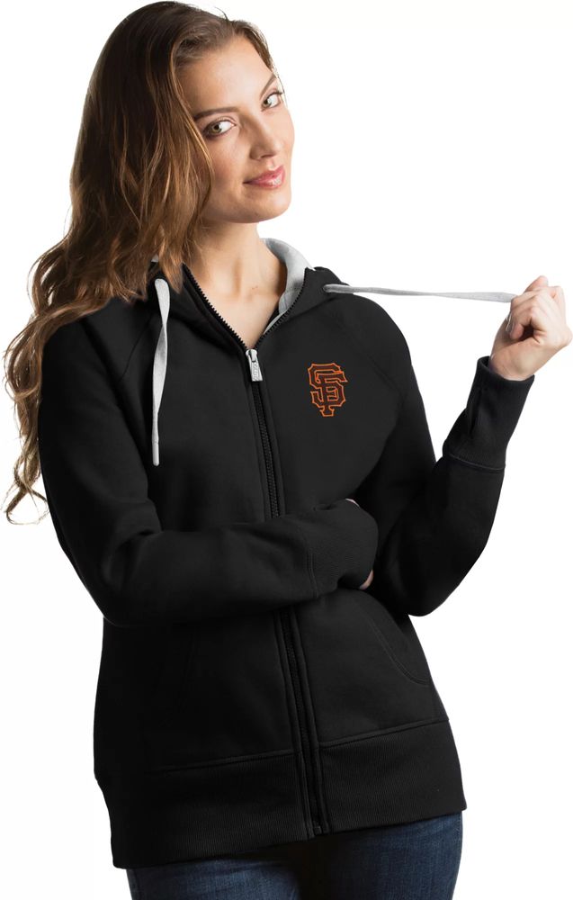 Men's Antigua Black San Francisco Giants Victory Pullover Hoodie