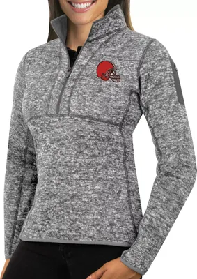 Antigua Women's Cleveland Browns Fortune Grey Pullover Jacket