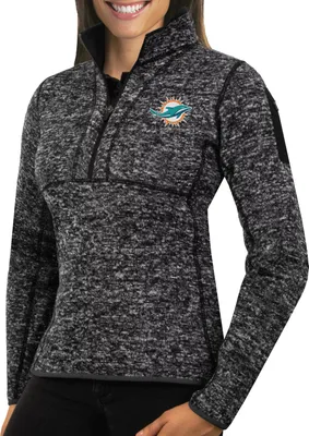 Antigua Women's Miami Dolphins Fortune Black Pullover Jacket