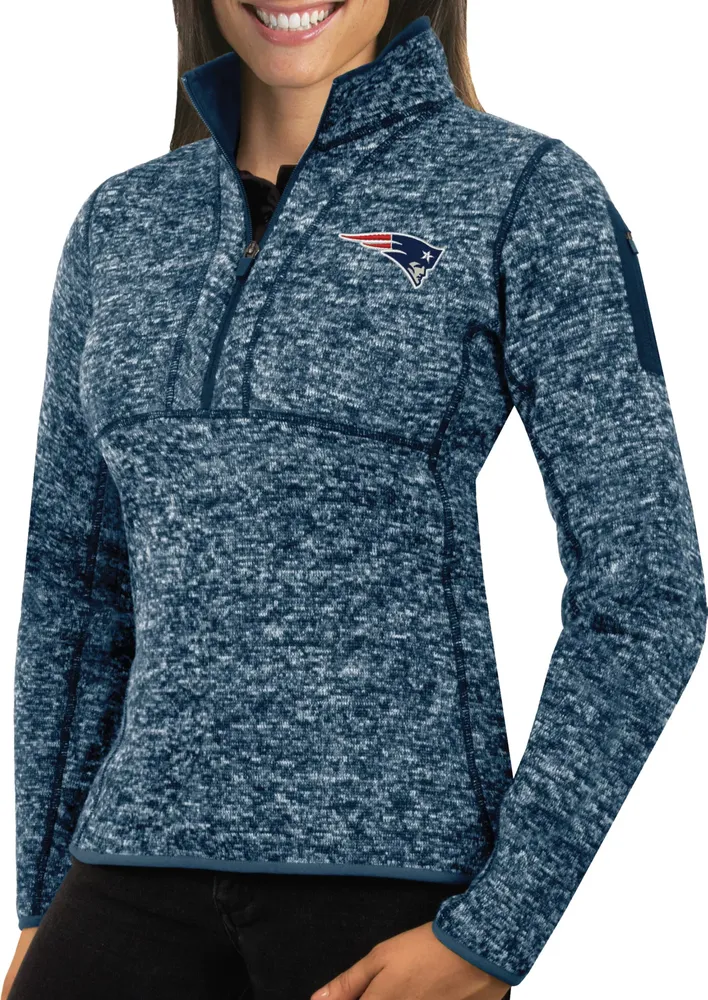 Antigua Women's New England Patriots Fortune Navy Pullover Jacket