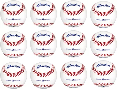 Baden Official League Leather Baseballs - 12-Pack