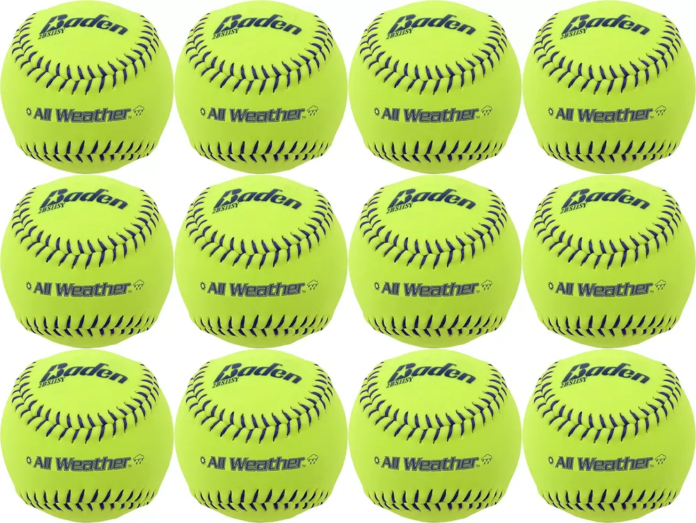 Baden 11'' All-Weather Practice Softballs – 12-Pack