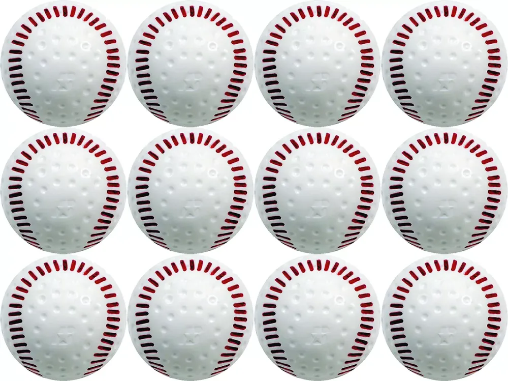 Baden Dimpled White Training Baseballs - 12 Pack