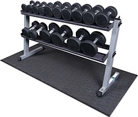 Body Solid GDR60 Premium Rubber Dumbbell Rack and Set