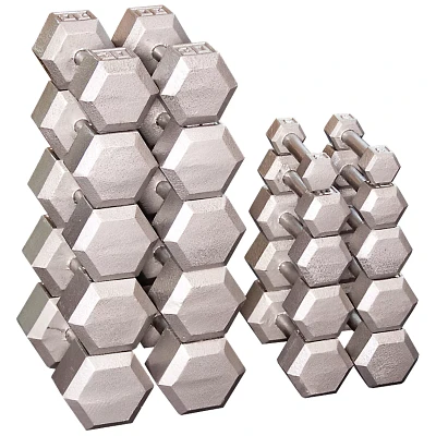 Body Solid Grey Hex 5-50 lb Dumbbell Set