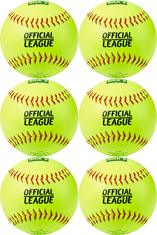 DICK'S Sporting Goods 11'' Practice Softballs – 6 Pack