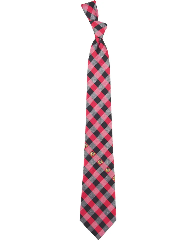 Eagles Wings Chicago Blackhawks Check Necktie