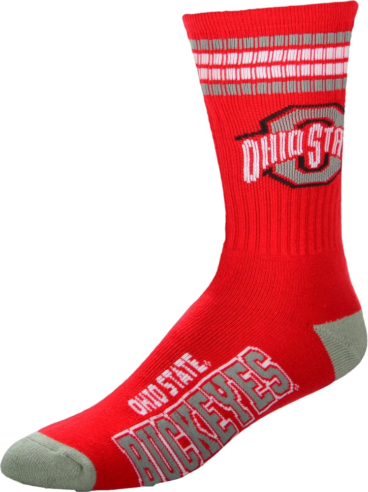 Ohio State Buckeyes 4-Stripe Crew Sock