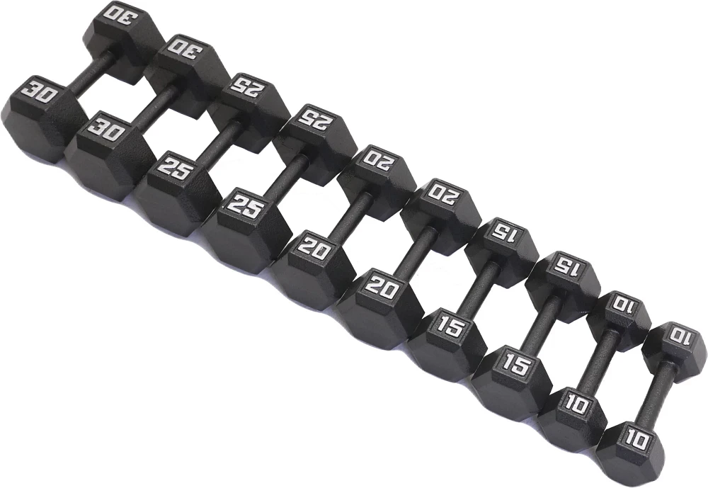 Fitness Gear Cast Hex 10-30 lb Dumbbell Set