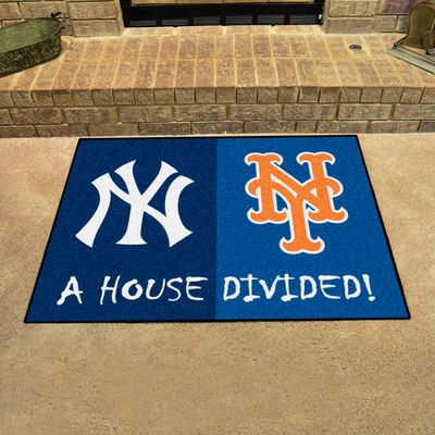 FANMATS New York Yankees-New York Mets House Divided Mat