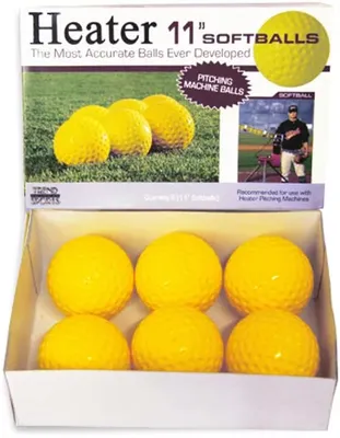 Heater 11” Yellow Dimpled Pitching Machine Softballs