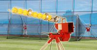 Heater Softball Pitching Machine & Xtender 24' Batting Cage