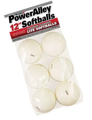 Heater 12” PowerAlley Pitching Machine Lite Softballs - 6 Pack