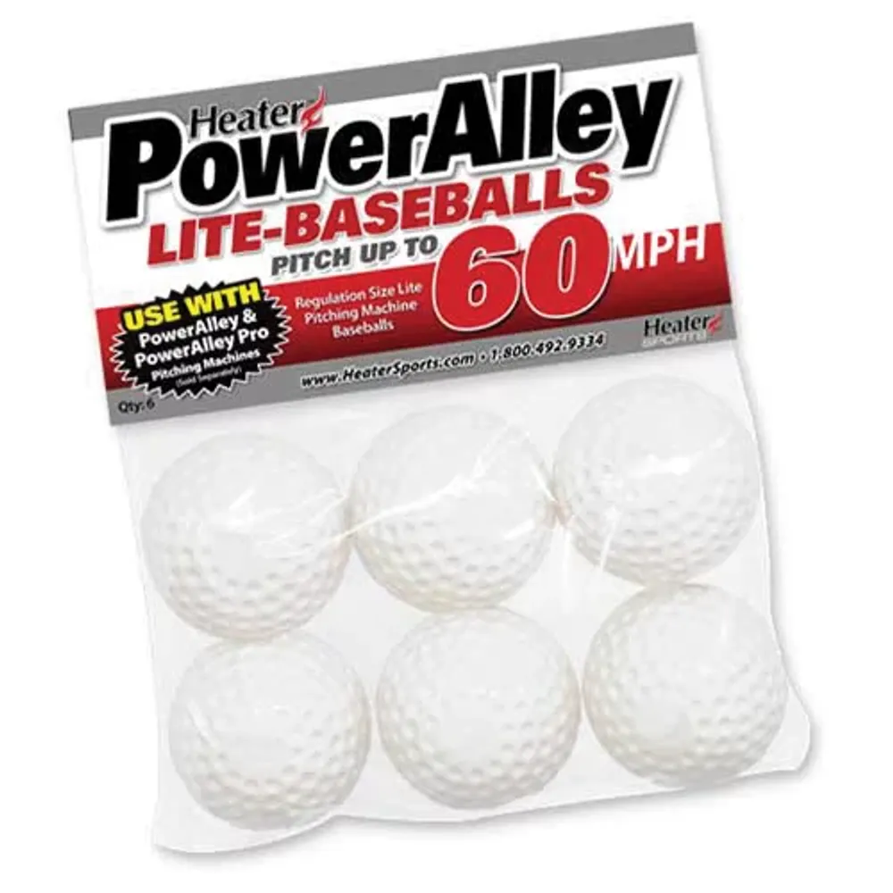 Heater PowerAlley Pitching Machine Lite-Balls - 6 Pack