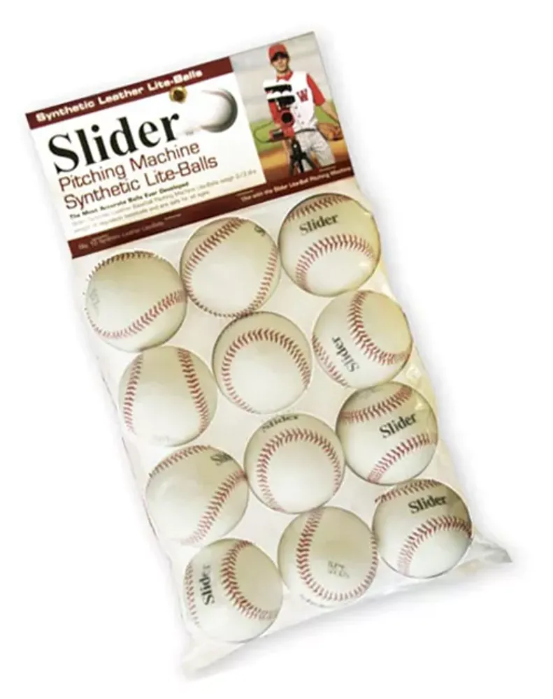 Heater Slider Lite Synthetic Leather Pitching Machine Baseballs - 12 Pack