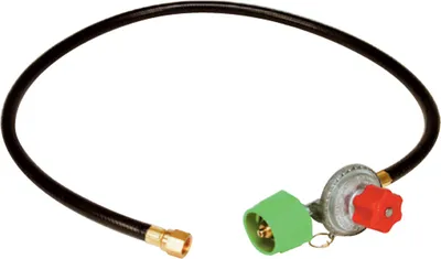 King Kooker High Pressure Adjustable Regulator and Listed Low Pressure Hose with Female Flare Swivel