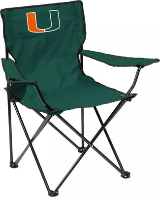 Logo Brands Miami Hurricanes Team-Colored Canvas Chair