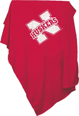 Logo Brands Nebraska 54'' x 84'' Blanket Sweatshirt Throw