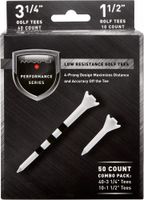 Maxfli Performance Series Low Resistance 3.25” & 1.5” White Golf Tees – 50-Pack