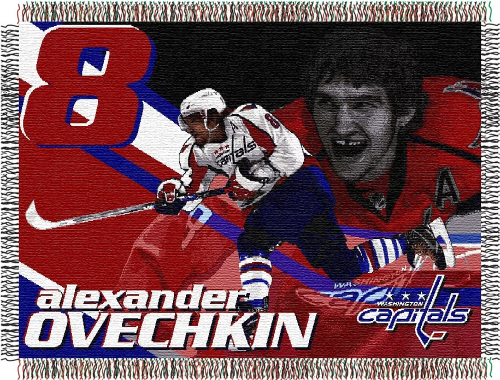 TheNorthwest Washington Capitals 40'' x 60'' Alex Ovechkin #8 Tapestry Throw Blanket