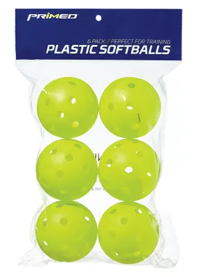 PRIMED 12” Plastic Yellow Training Softballs - 6 Pack