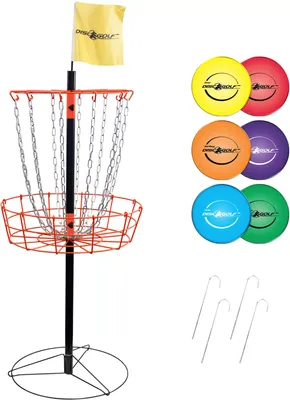 Park & Sun Sports Portable Disc Golf Basket and Disc Set