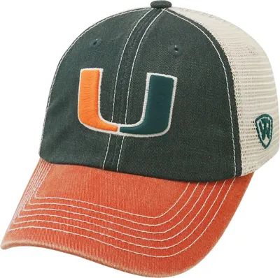 Top of the World Men's Miami Hurricanes Green/White/Orange Off Road Adjustable Hat