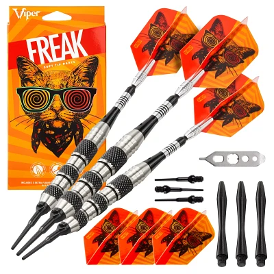 Viper Freak 18g Knurled and Shark Fin Barrel Soft Tip Darts