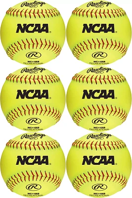 Rawlings 11” NCAA Fastpitch Softballs - 6 Pack