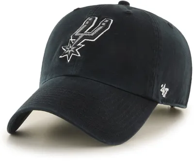 '47 Men's San Antonio Spurs Black Clean Up Adjustable Hat
