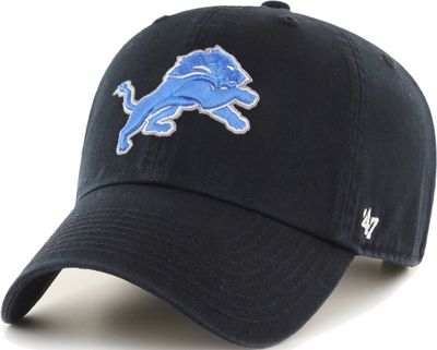 ‘47 Men's Detroit Lions Clean Up Adjustable Black Hat