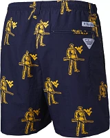 Columbia Men's West Virginia Mountaineers Blue Backcast II Printed Performance Shorts