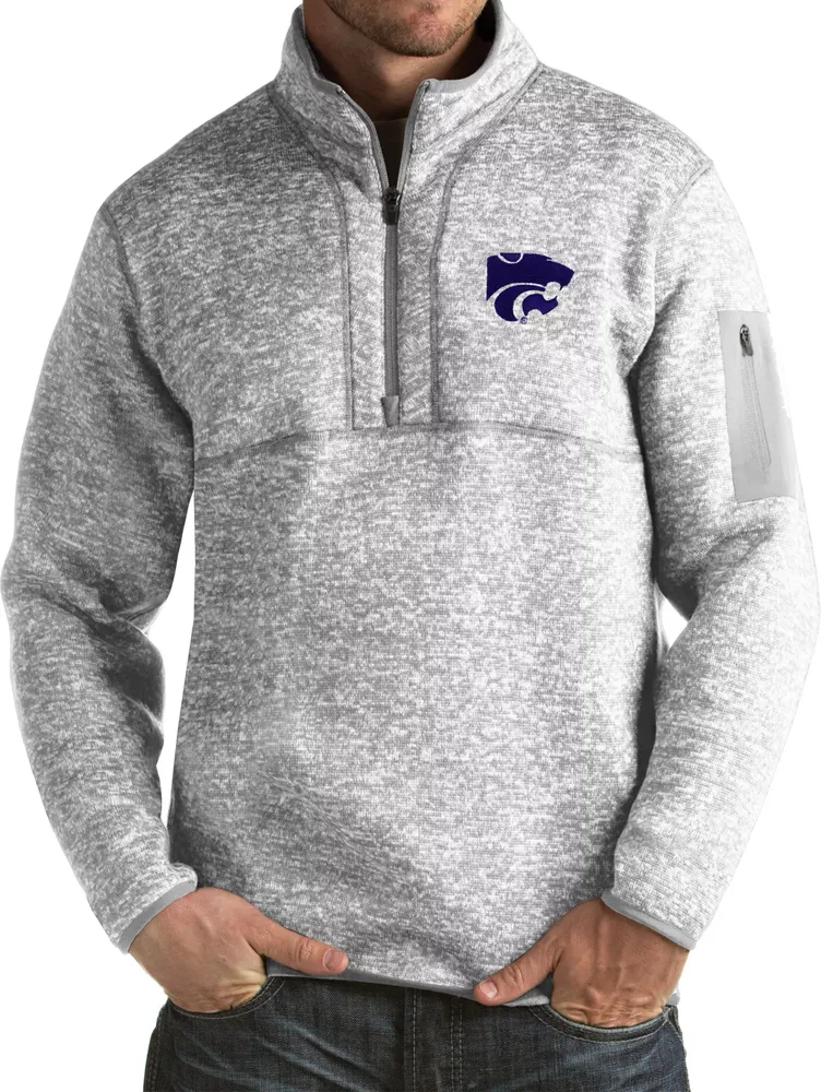 Antigua Men's Kansas State Wildcats Grey Fortune Pullover Jacket