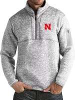 Antigua Men's Nebraska Cornhuskers Grey Fortune Pullover Jacket