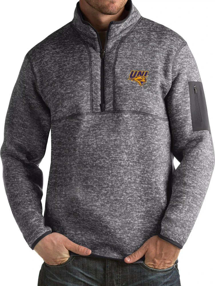 Antigua Men's Northern Iowa Panthers  Grey Fortune Pullover Jacket