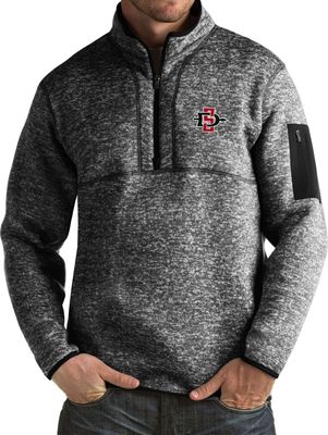 Antigua Men's San Diego State Aztecs Black Fortune Pullover Jacket