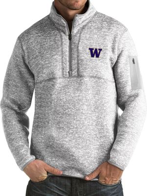 Antigua Men's Washington Huskies Grey Fortune Pullover Jacket