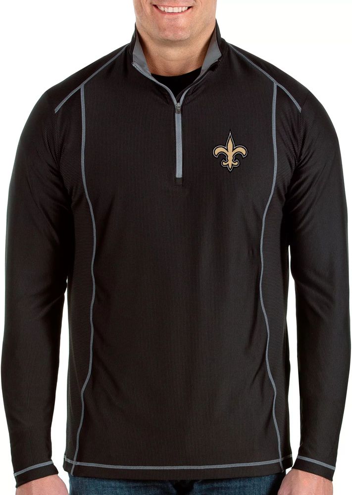 Dick's Sporting Goods Antigua Men's New Orleans Saints Tempo Black Quarter-Zip  Pullover