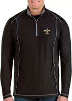 Antigua Men's New Orleans Saints Tempo Black Quarter-Zip Pullover