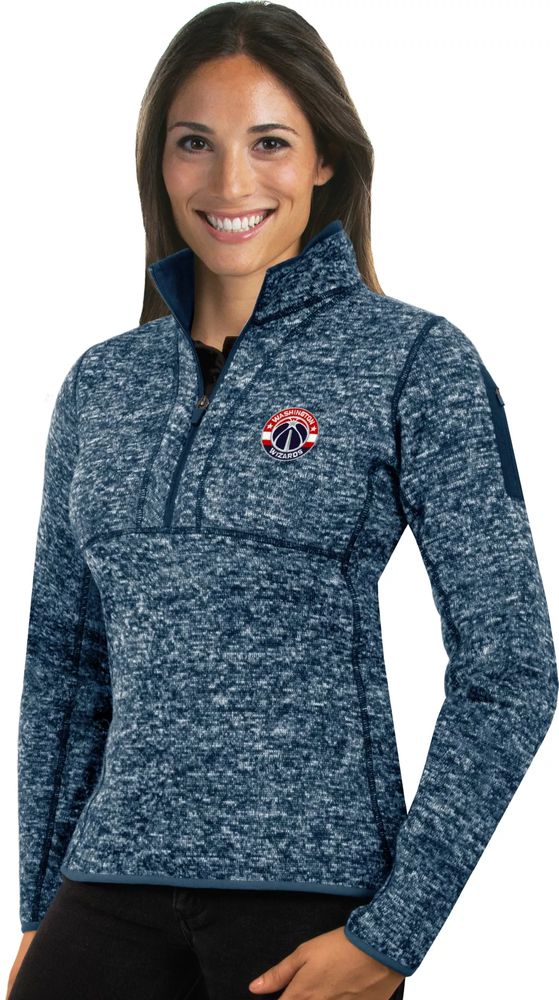 Antigua Women's Washington Wizards Fortune Navy Half-Zip Pullover