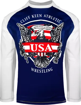 Cliff Keen Adult Historic Eagle Loose Long-Sleeve Sublimated Wrestling Top