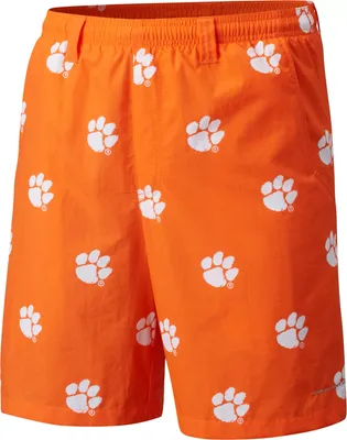 Columbia Men's Clemson Tigers Orange Backcast II Printed Performance Shorts