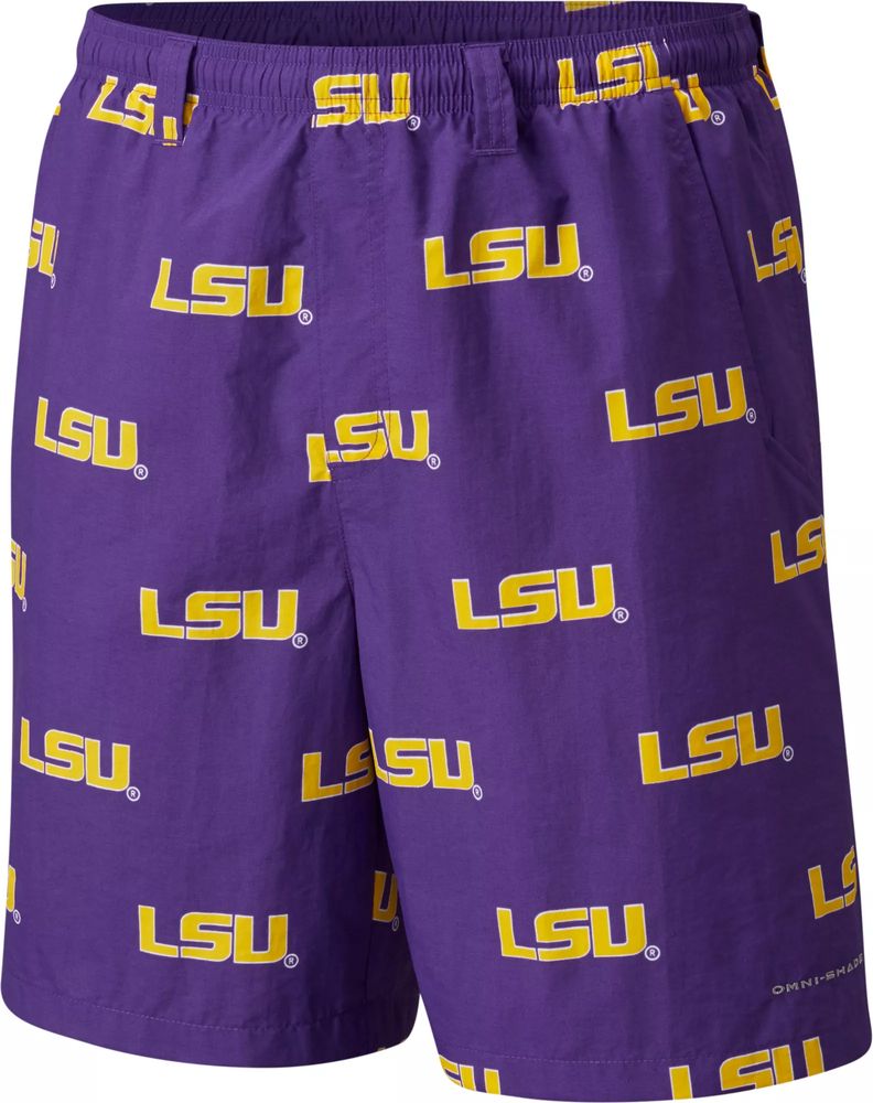 Columbia Men's LSU Tigers Purple Backcast II Printed Performance Shorts