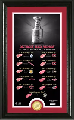 Highland Mint Detroit Red Wings Legacy Supreme Bronze Coin Panoramic Photo Mint
